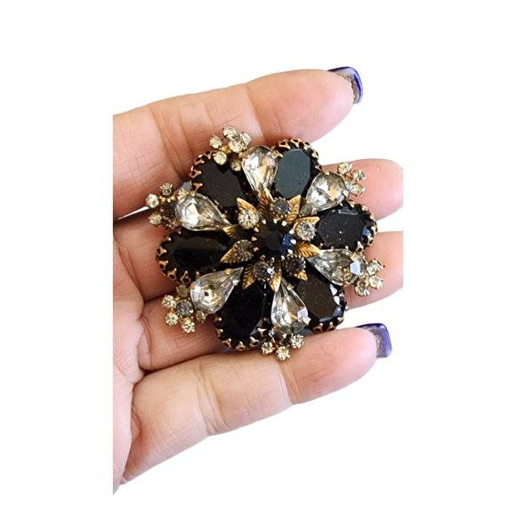 Vintage Elaborate Glass Rhinestone Brooch Possibly Austria (A2704) - Picture 2 of 6